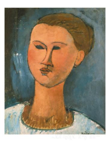 Head of a Woman by Amedeo Modigliani paintings reproduction - Click Image to Close
